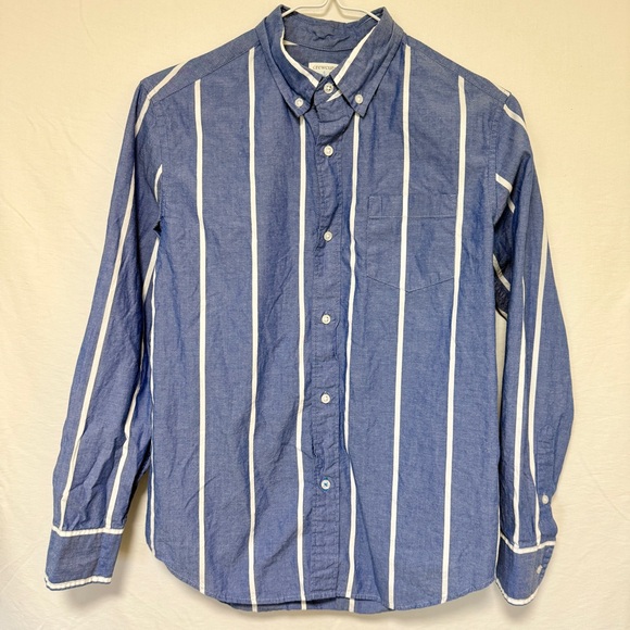 Crewcuts Other - J Crew Crewcuts Youth Long Sleeve Button Down Shirt Size 12 Blue White Striped
